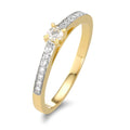 Ring 18k Yellow Gold Diamond 0.17 ct, 15 Stones, w-si