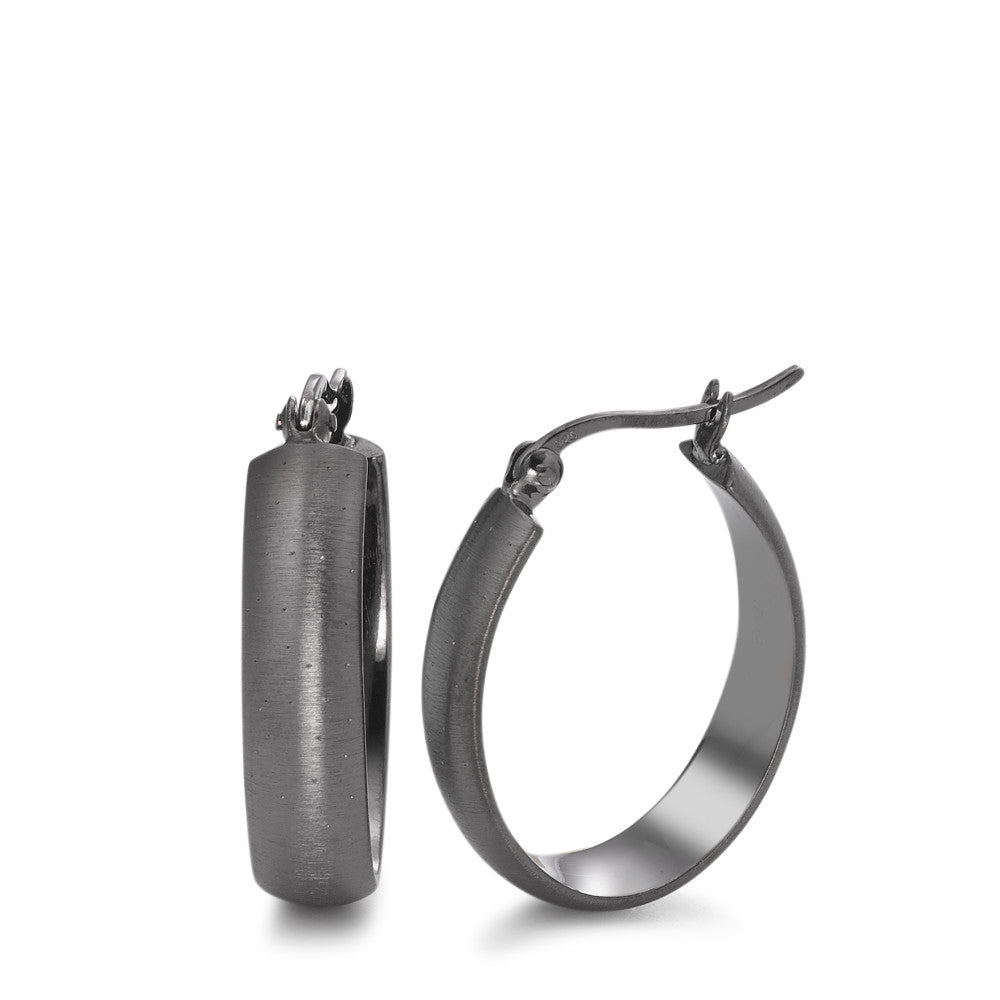 Aros Plata Negro Rodio plateado