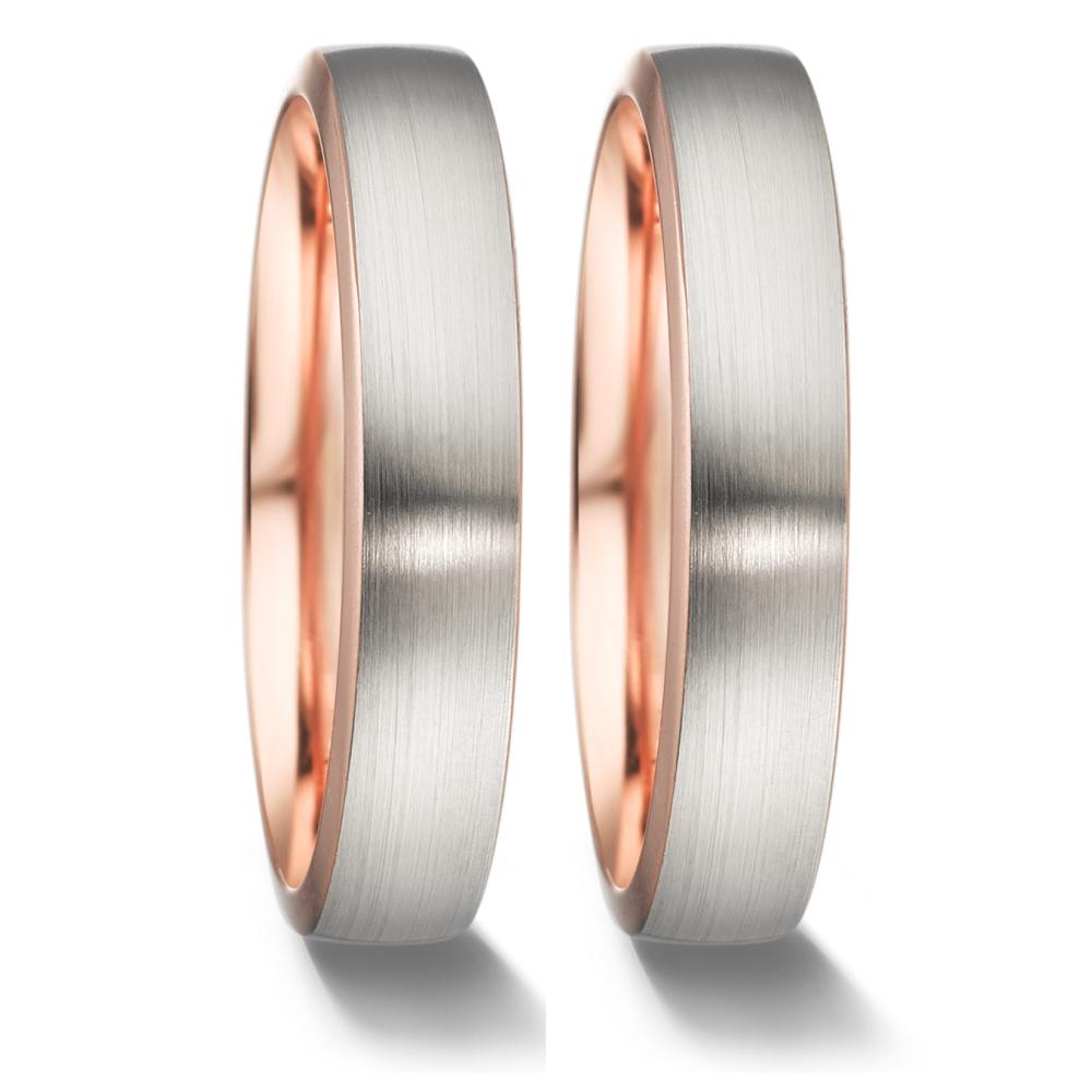 Partnerring 750/18 K Rotgold, 750/18 K Weissgold
