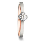 Solitär Ring 750/18 K Rotgold, 750/18 K Weissgold Diamant 0.25 ct, tw-vsi