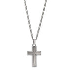 Halskette mit Anhänger Edelstahl Kreuz 55 cm