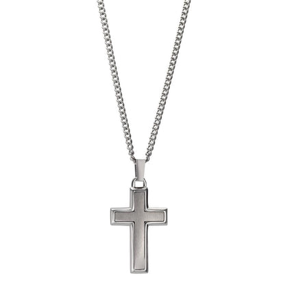 Chaînette avec pendentif Acier inoxydable Croix 55 cm
