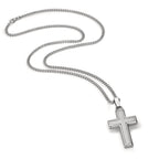 Halskette mit Anhänger Edelstahl Kreuz 55 cm