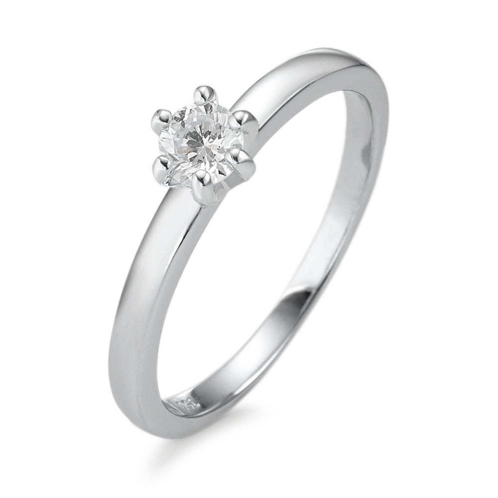 Solitaire ring 18k White Gold Diamond White, 0.25 ct, brilliant, w-si