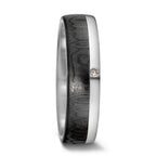 Wedding Ring 14k White Gold, Carbon Diamond 0.01 ct, tw-si