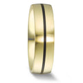 Wedding Ring 14k Yellow Gold, Carbon