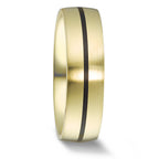 Wedding Ring 14k Yellow Gold, Carbon