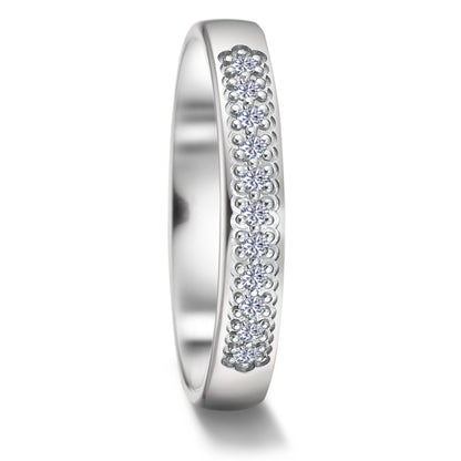 Wedding Ring 18k White Gold Diamond 0.11 ct, 11 Stones, tw-vsi