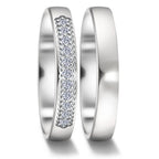 Partnerring 750/18 K vitguld diamant 0.11 ct, 11 stenar, tw-vsi