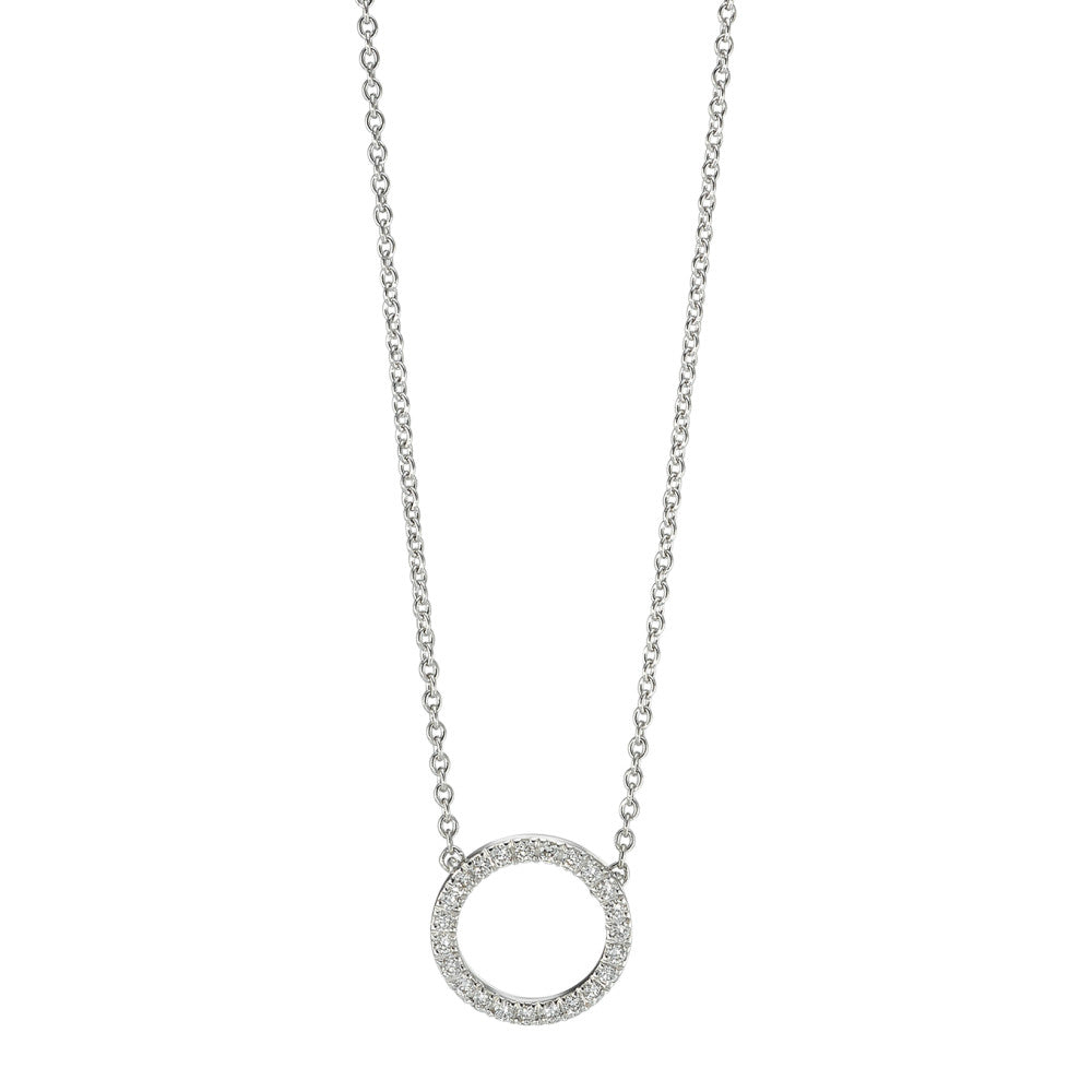 Collana Oro bianco 750/18 carati Diamante 0.115 ct, w-si 42 cm Ø10 mm