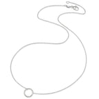 Necklace 18k White Gold Diamond 0.115 ct, w-si 42 cm Ø10 mm