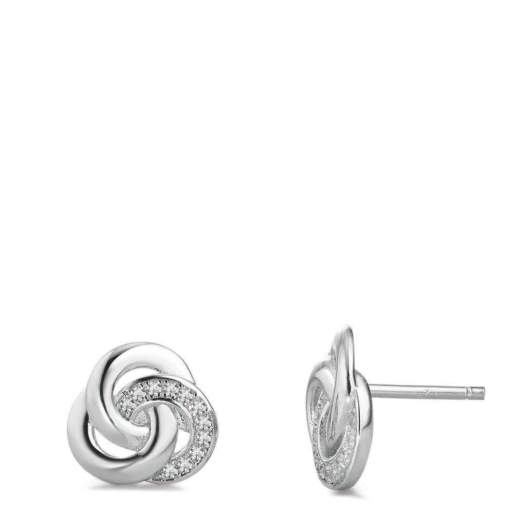 Ohrstecker Silber Zirkonia rhodiniert Ø10 mm