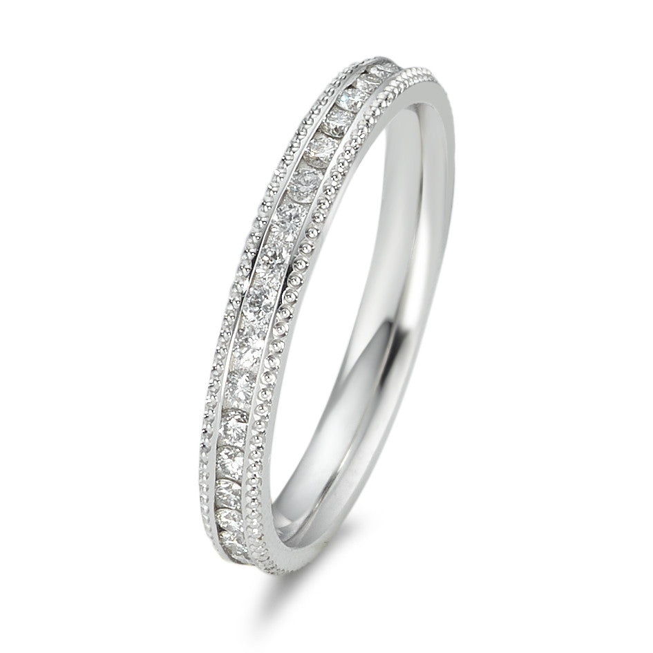 Anillo de memoria 750/oro blanco de 18 quilates Diamante 0.532 ct, 38 piedras, w-si
