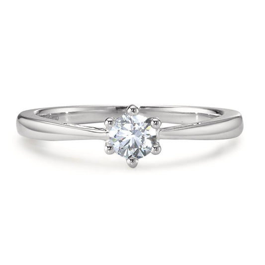 Solitär Ring 750/18 K Weissgold Diamant 0.25 ct, w-si