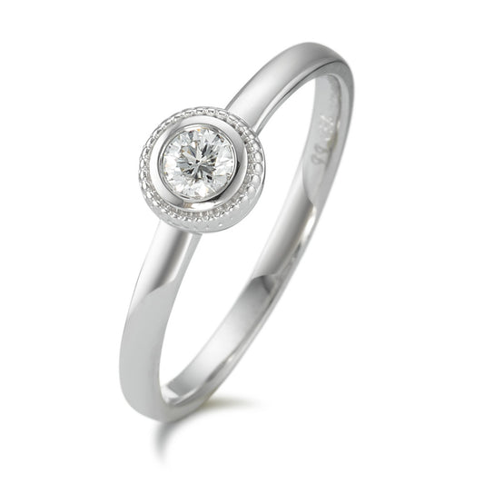 Ring 18k White Gold Diamond 0.15 ct, w-si