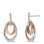 Pendant d'oreilles Or blanc 18K, Or rouge 18K Diamant 0.08 ct, 16 Pierres, w-si