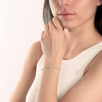 Bracelet Silver Zirconia Rhodium plated 16-19 cm