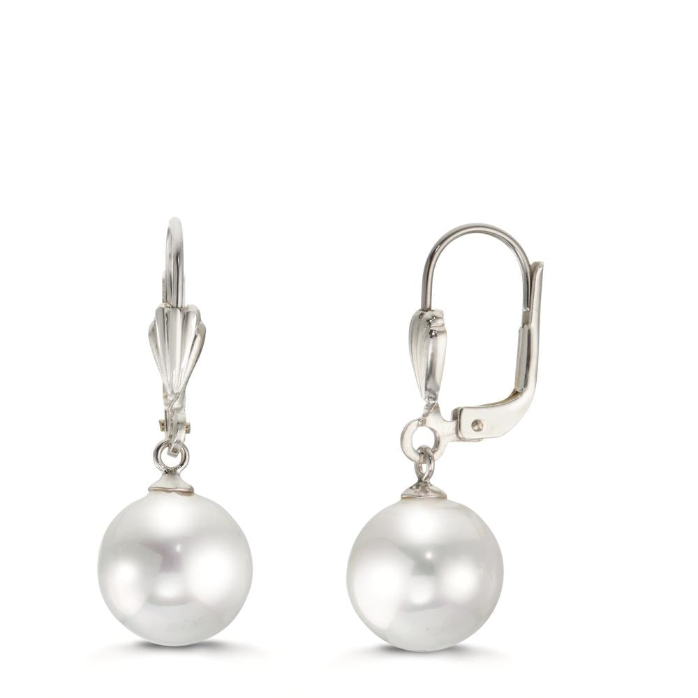 Orecchini Anti allergico [shining Pearls] bianco, 2 Perla, 10 mm