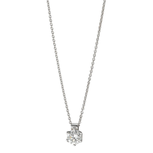 Necklace 14k White Gold Diamond 0.22 ct, w-si 39.5-42 cm