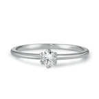 Solitaire ring 14k White Gold Diamond 0.20 ct, w-si