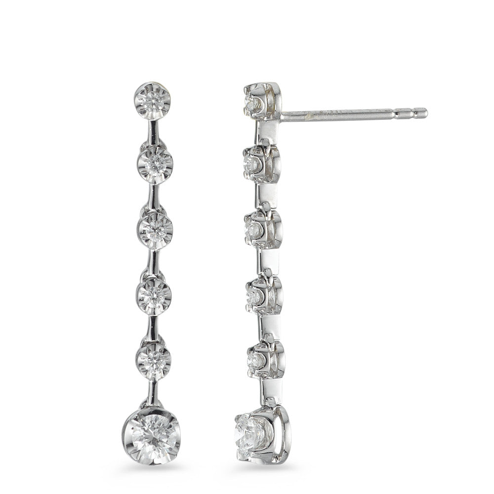 Pendientes 750/oro blanco de 18 quilates Diamante 0.49 ct, 12 piedras, w-si