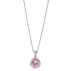Collier 750/18 K vitguld Morganit, diamant 0.06 ct, w-si 42-45 cm