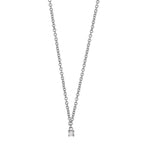 Collier Or blanc 18K Diamant 0.04 ct, w-si 40-42 cm