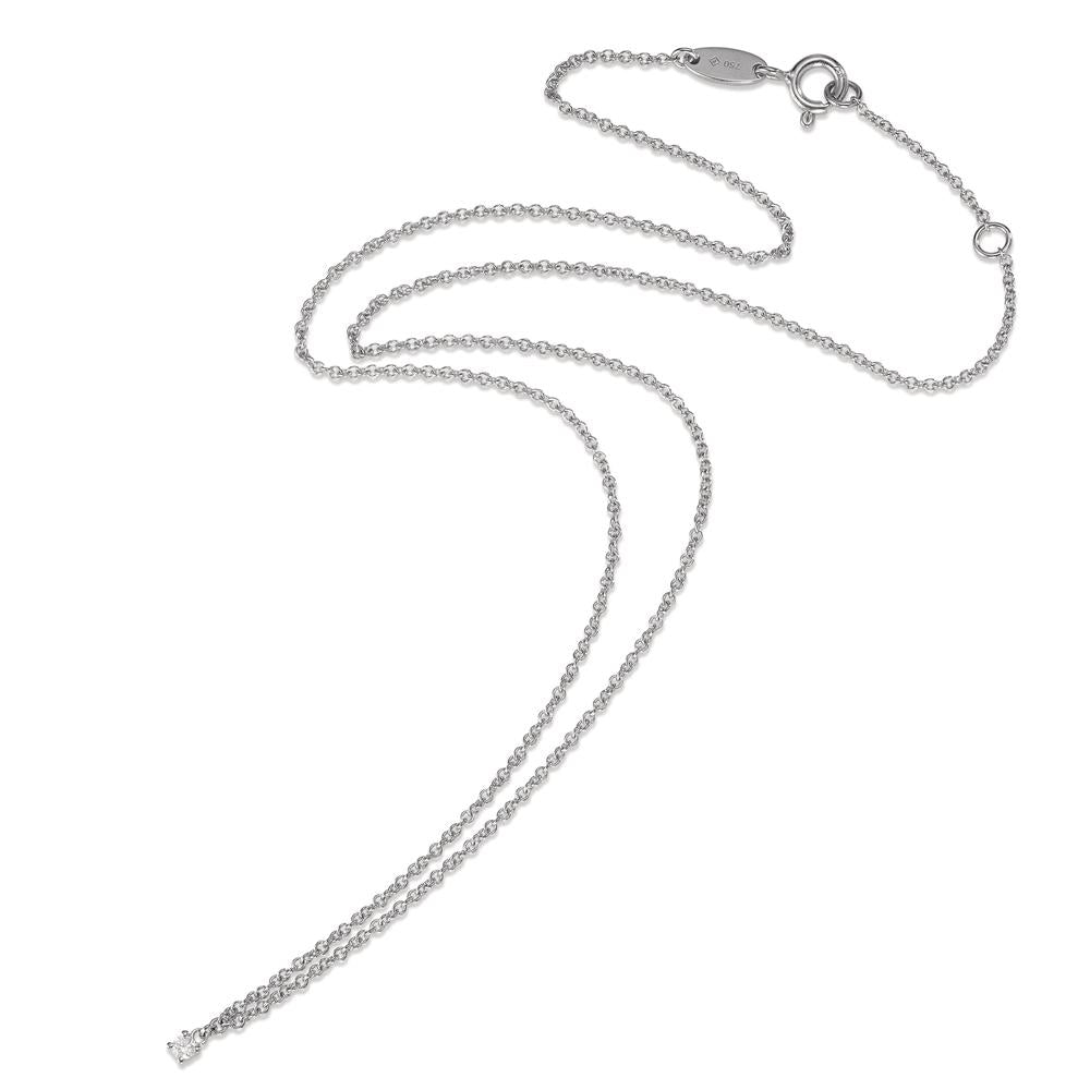 Necklace 18k White Gold Diamond 0.04 ct, w-si 40-42 cm