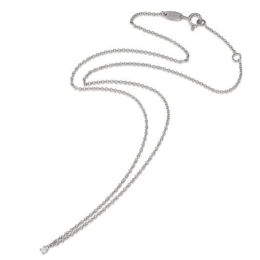 Necklace 18k White Gold Diamond 0.04 ct, w-si 40-42 cm