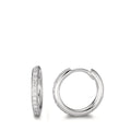Créoles à charnières Or blanc 18K Diamant 0.16 ct, 24 Pierres, w-si