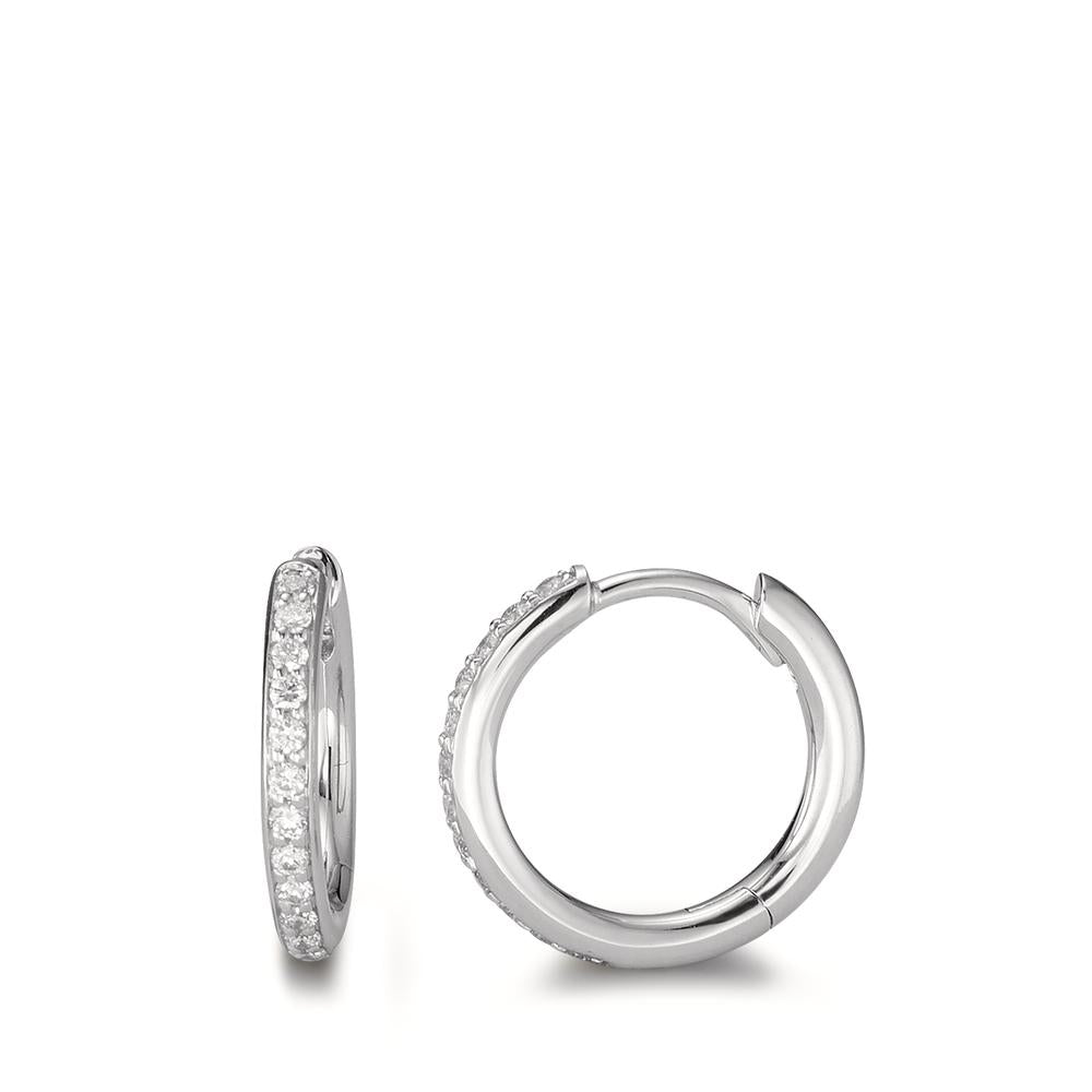 Orecchini circolari Oro bianco 750/18 carati Diamante 0.16 ct, 24 pietra, w-si