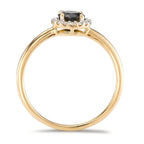 Anello Oro giallo 750/18 carati Tormalina, Diamante 0.11 ct, 16 pietra, [Brillant], w-si