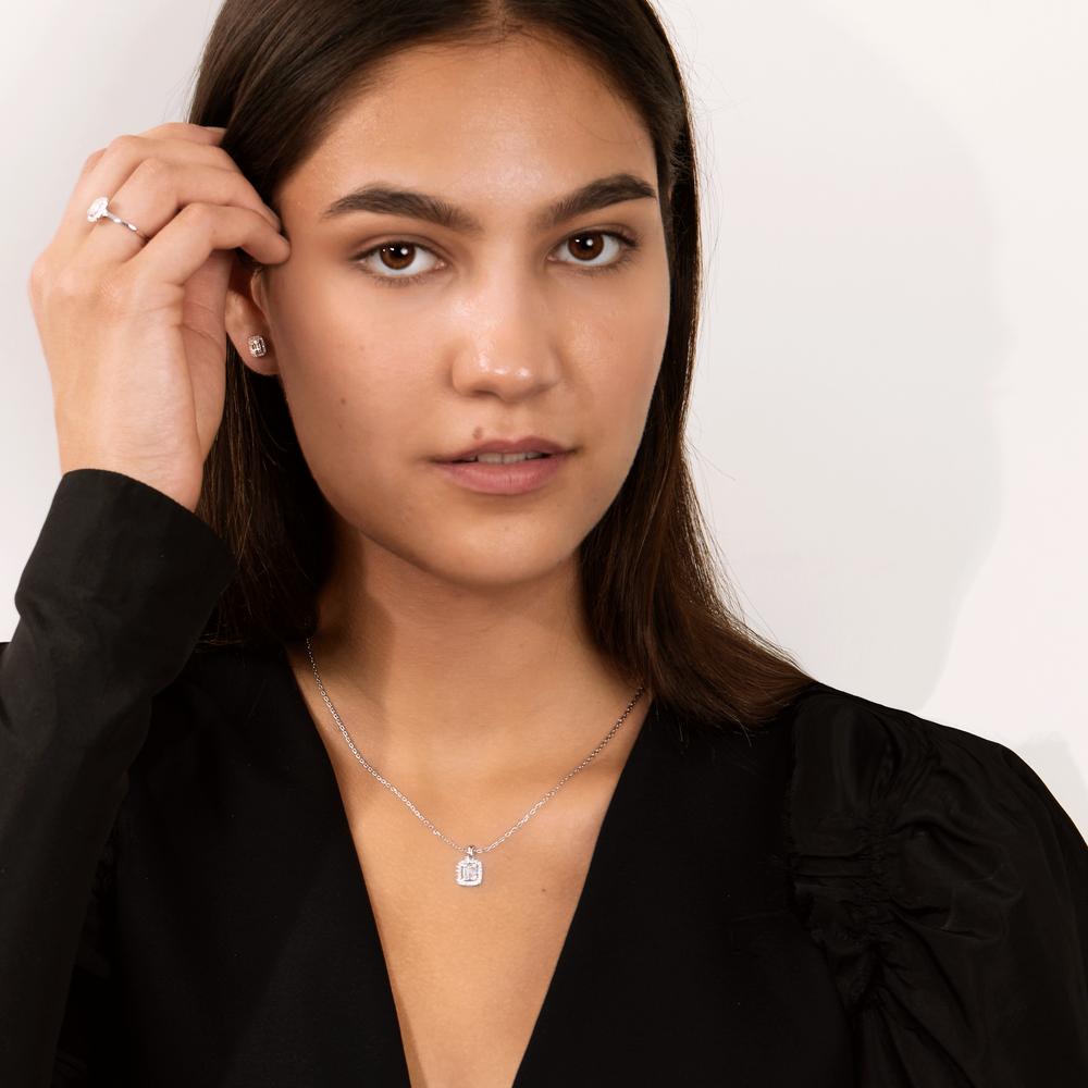 Pendant 18k White Gold Diamond White, 0.28 ct, w-si