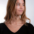 Collier Silber Zirkonia rhodiniert 40-45 cm verstellbar