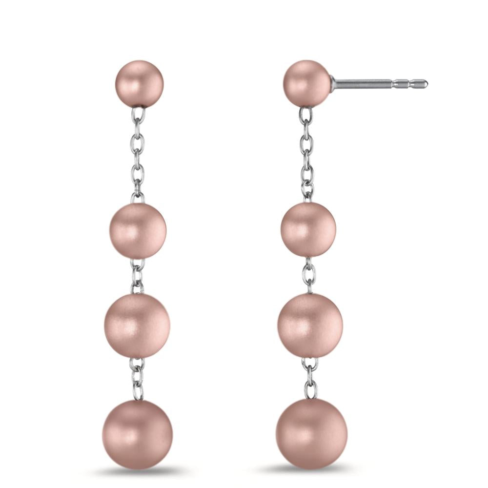 Candy Ohrhänger aus Edelstahl mit Aluminium Pearls in Light Rosé, 45mm