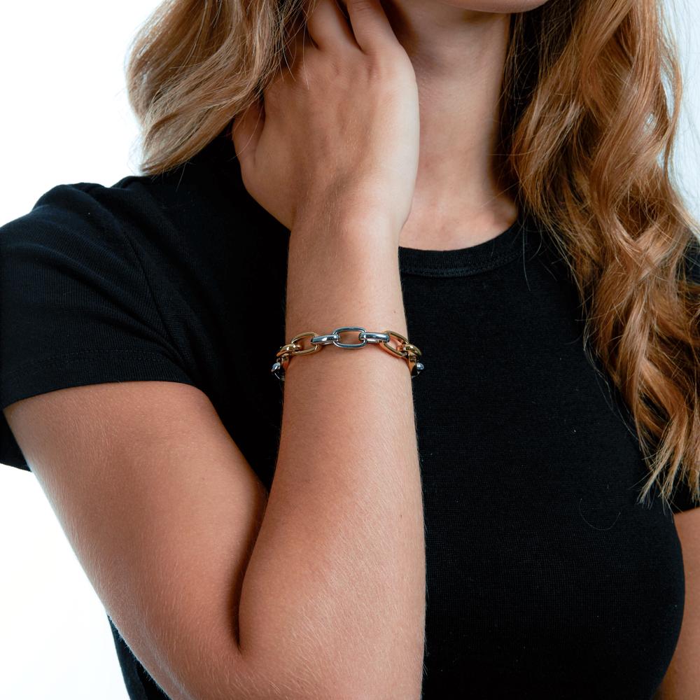 Bracciale Acciaio inossidabile giallo bicolore