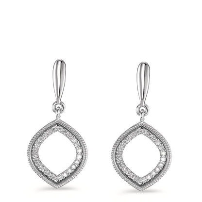 Ohrhänger 750/18 K Weissgold Diamant 0.15 ct, 48 Steine, Brillantschliff, w-si