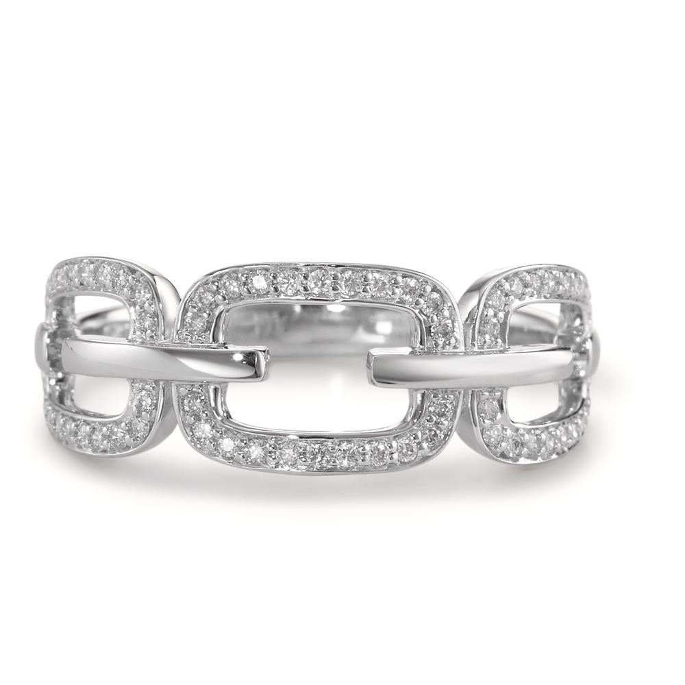 Fingerring 750/18 K Weissgold Diamanten 0.20 ct, Brillantschliff, w-si