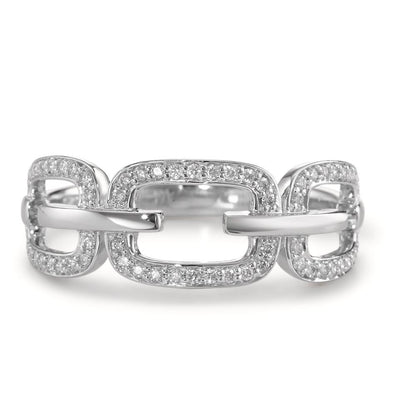 Fingerring 750/18 K Weissgold Diamanten 0.20 ct, Brillantschliff, w-si