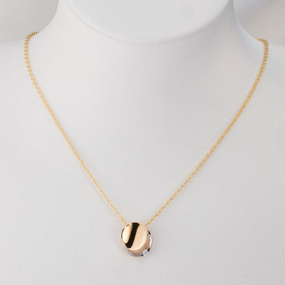 Anhänger 375/9 K Gelbgold Zirkonia bicolor Ø10 mm