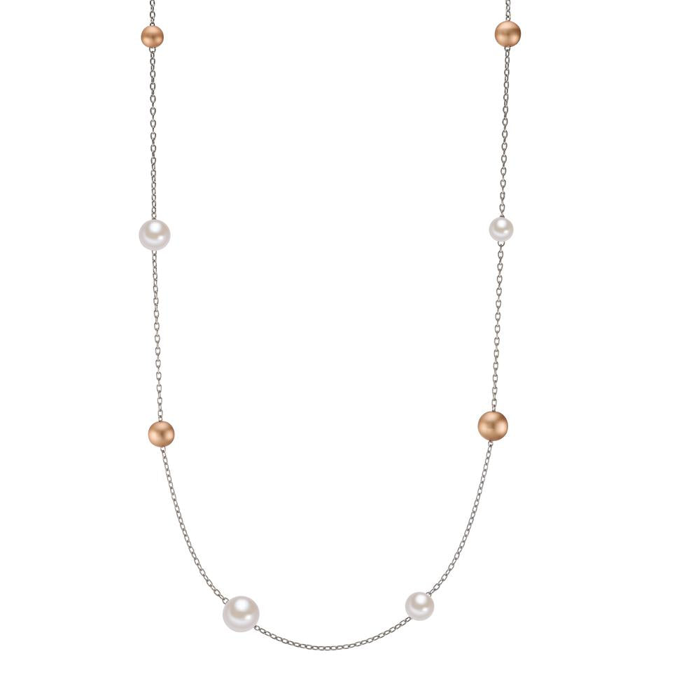 Halskette Arya Edelstahl mit Light Rosé Aluminium Pearls und Muschelperlen