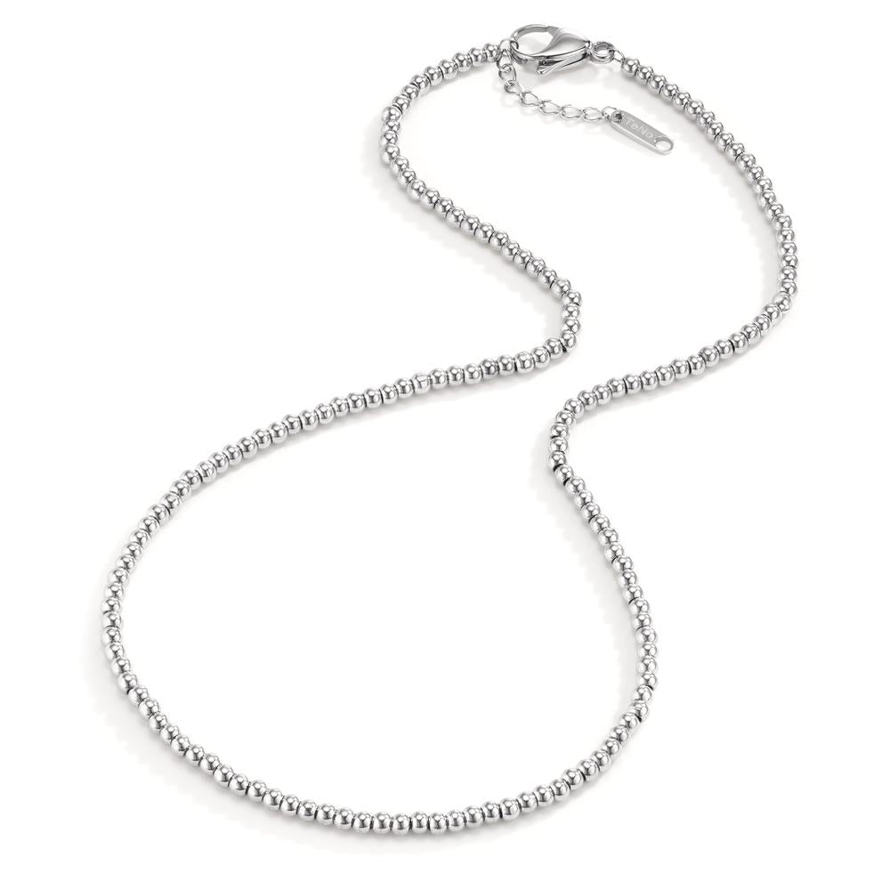 Halskette Bola aus glänzenden Edelstahlkugeln Ø3mm, 42-45 verstellbar