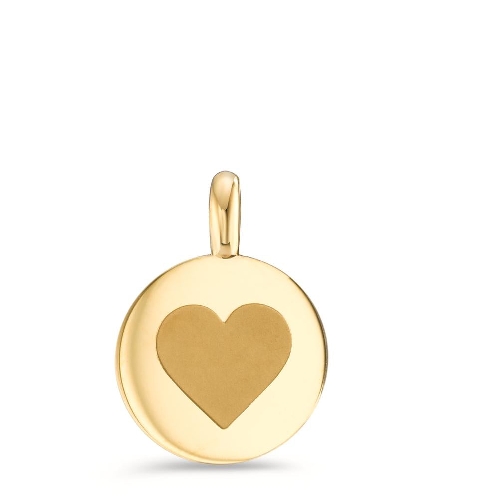 Charm-Anhänger Symbol Herz Gold aus Edelstahl glänzend Ø11 mm