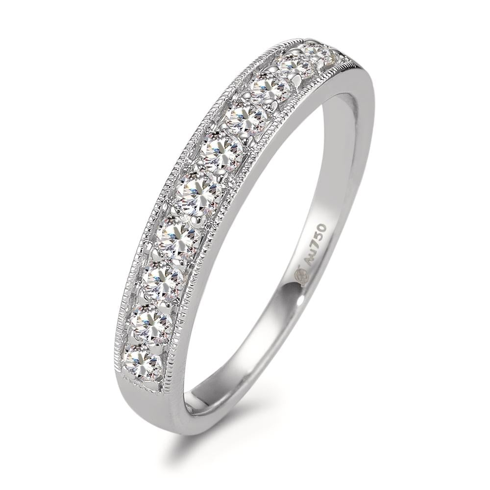 Anillo de memoria 750/oro blanco de 18 quilates Diamante 0.35 ct, 10 piedras, w-si