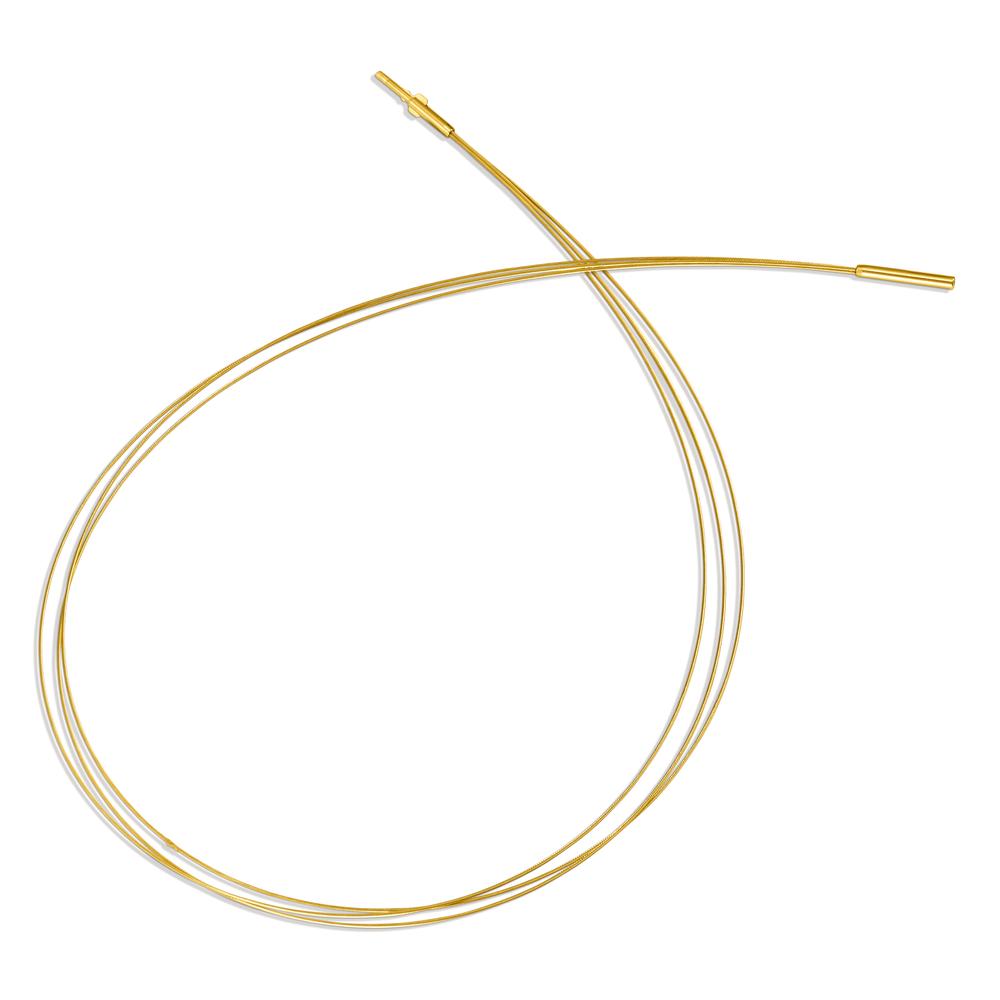 Seilcollier Aurely Gold aus Edelstahl 3-reihig mit Clipverschluss, 45cm
