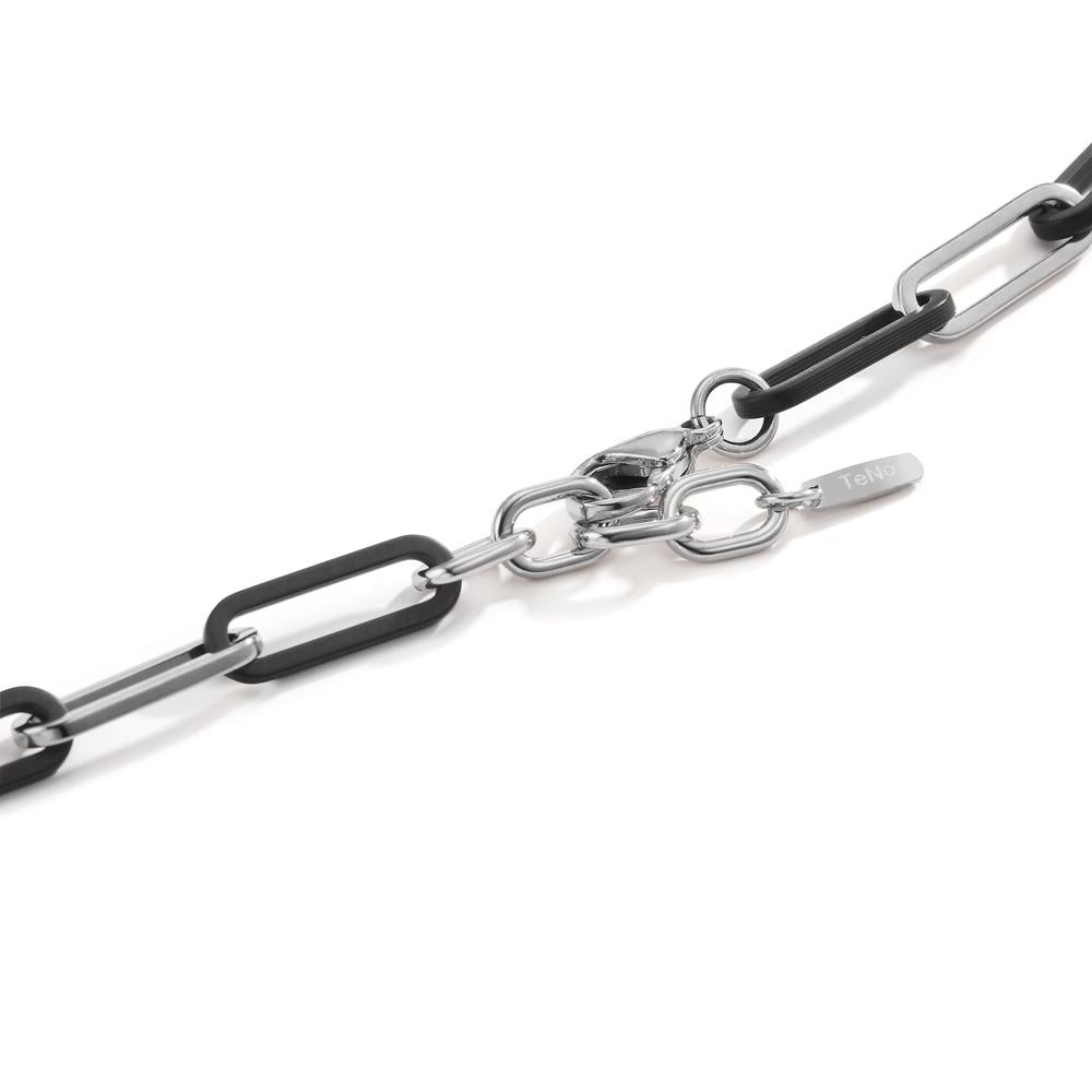 Halskette Soho Silver aus Edelstahl mit Carbon verstellbar