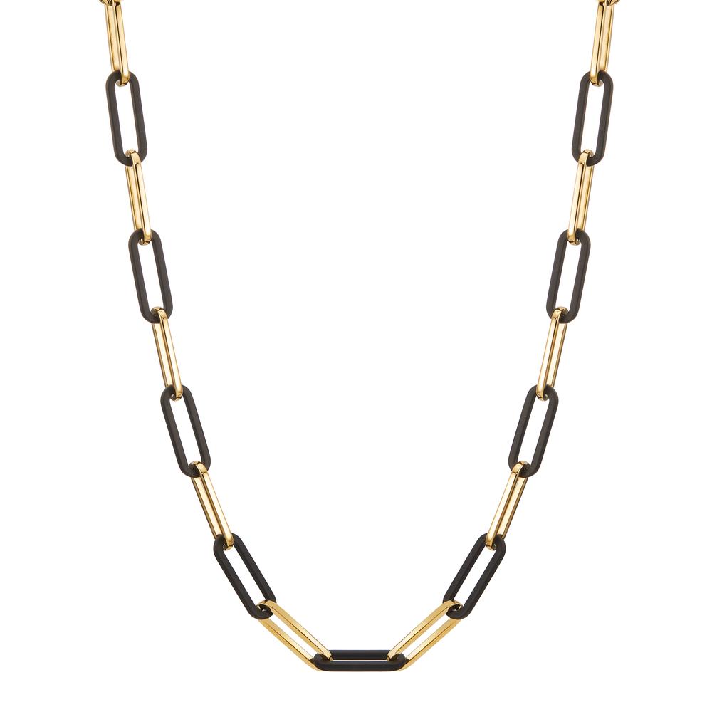 Halskette Soho Gold aus Edelstahl mit Carbon verstellbar