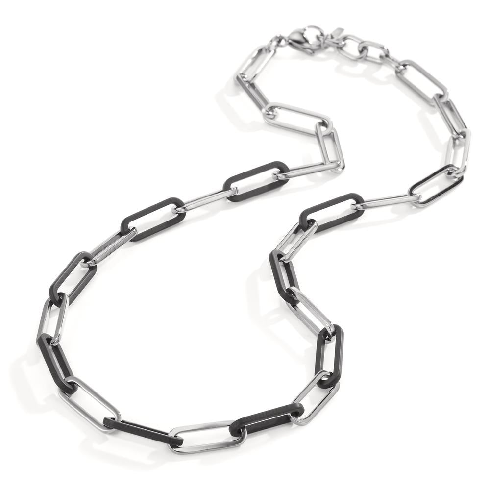 Halskette Soho Silver aus Edelstahl mit Carbon verstellbar