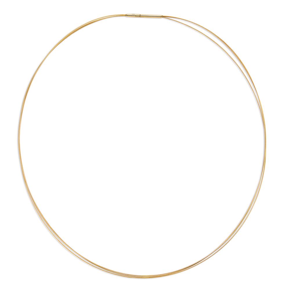 Seilcollier Aurely Gold aus Edelstahl 3-reihig mit Clipverschluss, 50cm