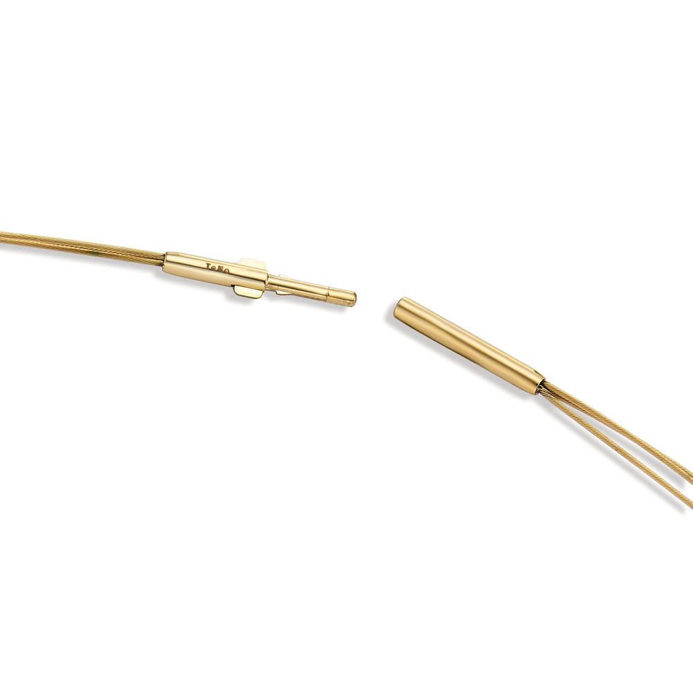 Seilcollier Aurely Gold aus Edelstahl 3-reihig mit Clipverschluss, 50cm